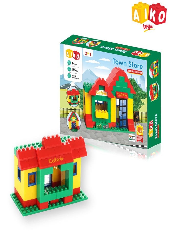 AIKO Town Store Set No.4 | 164 Pcs ABS Plastic Building Blocks| Multi-Colour Construction Toy for Kids | Learning & Educational Blocks with Idea Booklet | Best Gift for Boys & Girls 4+ - Image 5